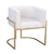 Poltrona Elegance Pé Dourado Assento Off White 72x68x63cm