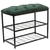 Sapateira/Banco 2 Andares Metal Preto c/ Estofado Veludo Verde 47x30x60cm