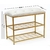 Sapateira/Banco 2 Andares Metal Dourado c/ Estofado Veludo Off White 47x30x60cm na internet