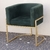 Poltrona Elegance Pé Dourado Assento Verde 72x68x63cm - Dani Decorações