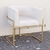 Poltrona Elegance Pé Dourado Assento Off White 72x68x63cm - comprar online