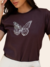 T-Shirt Borboleta Marrom