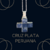 Cruz de Plata Peruana con Detalles en Azul