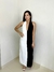 VESTIDO BICOLOR LONGUETE - PRETO E BRANCO