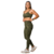 WORKOUT MILITARY GREEN DRAPEED WAIST LEGGING on internet