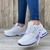 Foreign trade large size new casual sneakers women's flying wedge round toe lace