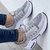 Foreign trade large size new casual sneakers women's flying wedge round toe lace - comprar online