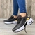 Foreign trade large size new casual sneakers women's flying wedge round toe lace - Empório dos Calçados