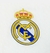 Emblema do Real Madrid com uma coroa, em fundo branco, representando a camisa torcedor da equipe.