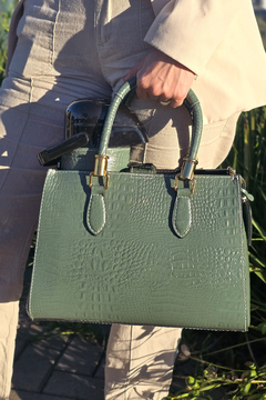 Kit Mateira Bolsa Verde Croco