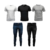 Combo #103: 3 REMERAS LISAS + 2 JEANS