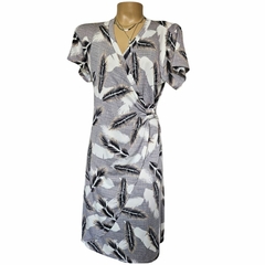 Vestido Midi Estampado Transpassado - comprar online