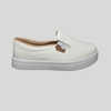 Mocassim Feminino Tradicional Ziper Napa Branco Flatform