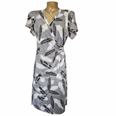 Vestido Midi Estampado Transpassado - comprar online