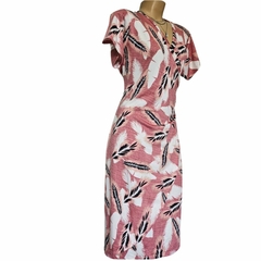 Vestido Midi Estampado Transpassado - loja online