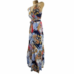 Vestido Estampado Longo Floral Geométrico Alça com Bojo - comprar online