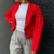 MINI BLAZER LOEU RISCA DE GIZ VERMELHO - comprar online