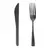 Set Tenedor Cuchillo Plastico Reforzado 20 cm x20U Negro