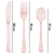 Set Tenedor + Cuchillo + Cuchara Glitter Rojo x36 un en internet