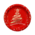 PLATO REDONDO 18 CM ROJO ARBOL NAVIDAD 10 UN