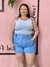 Short Milena com cinto azul G1 - Digna plus size