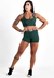 Short + Cropped Elástic Verde Militar Conjunto Fitness | REF: FRD7