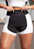 Short Fitness Academia Preto com Branco Cintura Alta REF: SV40