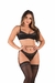 Conjunto sensual com cinta liga e meia em tule – Beverly