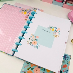 CADERNO DE DISCO FLORAL AZUL TURQUESA - comprar online