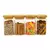 Kit 4 Potes de Vidro Hermético com Tampa de Bambu Quadrado Flat - 250ml - comprar online