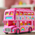 Miniatura Ônibus Ferro Rodas De Borracha Fricção - Rosa