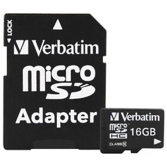 Tarjeta de Memoria MicroSD 16GB premium con Adaptador - VERBATIM 44082 en internet