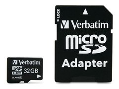 Tarjeta de Memoria MicroSD 32GB premium con Adaptador - VERBATIM 44083 - comprar online