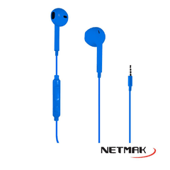 Auricular NETMAK NM-UR70 Blanco/Azul/Rosa/Rojo/Negro In-ear Con Cable Manos Libres - tienda online