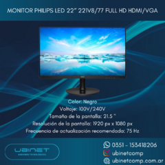 Monitor Led 21.5" FHD, VGA-HDMI PHILIPS 221V8/77