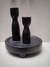 SET DE CANDELABROS TORNEADOS EN MADERA NEGRA - comprar online