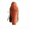 Zapatos de mujer color visón y salmón con ribete de cuero de cabritilla. Detalle talón con pelo. 100% Cuero. VALENTINA COLUGNATTI REAL SHOES
