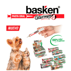 El Basken 4 gourmet del Laboratorio König  es una pasta vía oral en jeringa con un antiparasitario interno de amplio espectro con acción contra parásitos resistentes para caninos y felinos.-