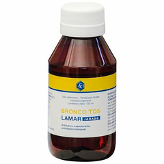 Bronco Tos es un jarabe del Laboratorio Lamar es un  expectorante, antiséptico bronquial y adyuvante de los antibióticos