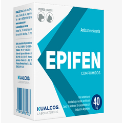 El Epifen del Laboratorio Kualcos es un anticonvulsivante en comprimidos para uso en caninos y felinos con fenobarbital y taurina