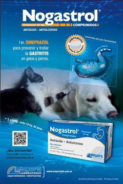 Nogastrol antiacido - antiulceroso con omeprazol - Uso veterinario - Foyel farmacia veterinaria para perros y gatos en Bariloche 