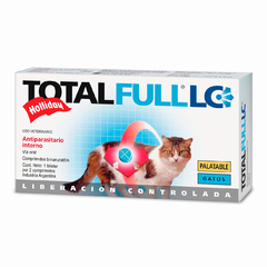 El Total Full LC gatos de Laboratorio Holliday - Scott S.A. es un antiparasitario interno oral indicado en felinos, formulado como comprimidos palatables con liberación controlada