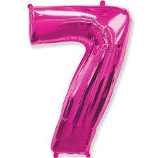 Balão metalizado número 7 pink