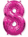 Balão metalizado número 8 pink
