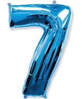 Balão metalizado número 7 azul