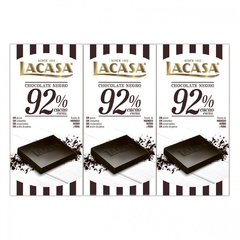3 Tabletas Chocolate 92% Cacao Lacasa x100 Gr.