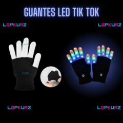 Guantes NEGRO Led Tik Tok Cotillón Fiesta