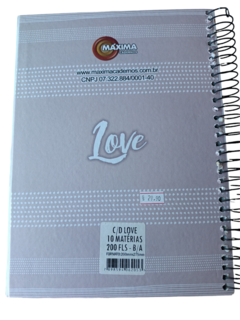 Caderno 10 Matérias Love Me + You 200 Folhas Máxima 200mm x 275mm - comprar online