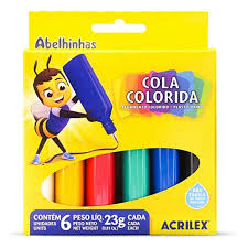 Cola Colorida Acrilex 6 Cores na internet