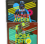 Caderno Cartografia Desenho Star Wars Boba Fett e Darth Vader, 80 Folhas